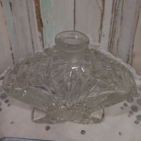 Vintage Crystal Morlee Czech Perfume Bottle w/ Stopper - Picture 5 of 8